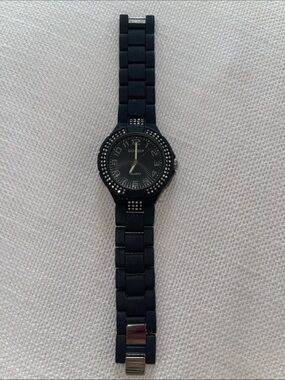 Gossip Black Crystal-Trim Ceramic Quartz Watch